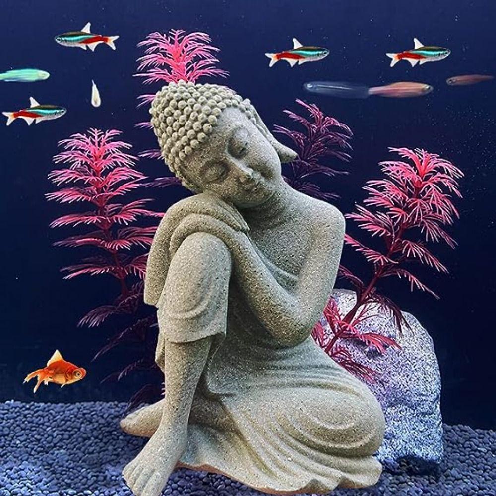 

Craft Buddha Fish Tank Decoration Sandstone Buddha Figurine Fish Tank Accessories S-B