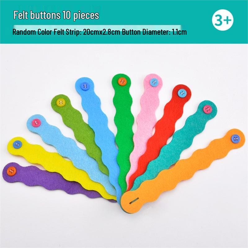 Montessori Felt Button Bracelet for Early Childhood Development - Ideal for 3-Year-Olds in Kindergarten Classrooms.