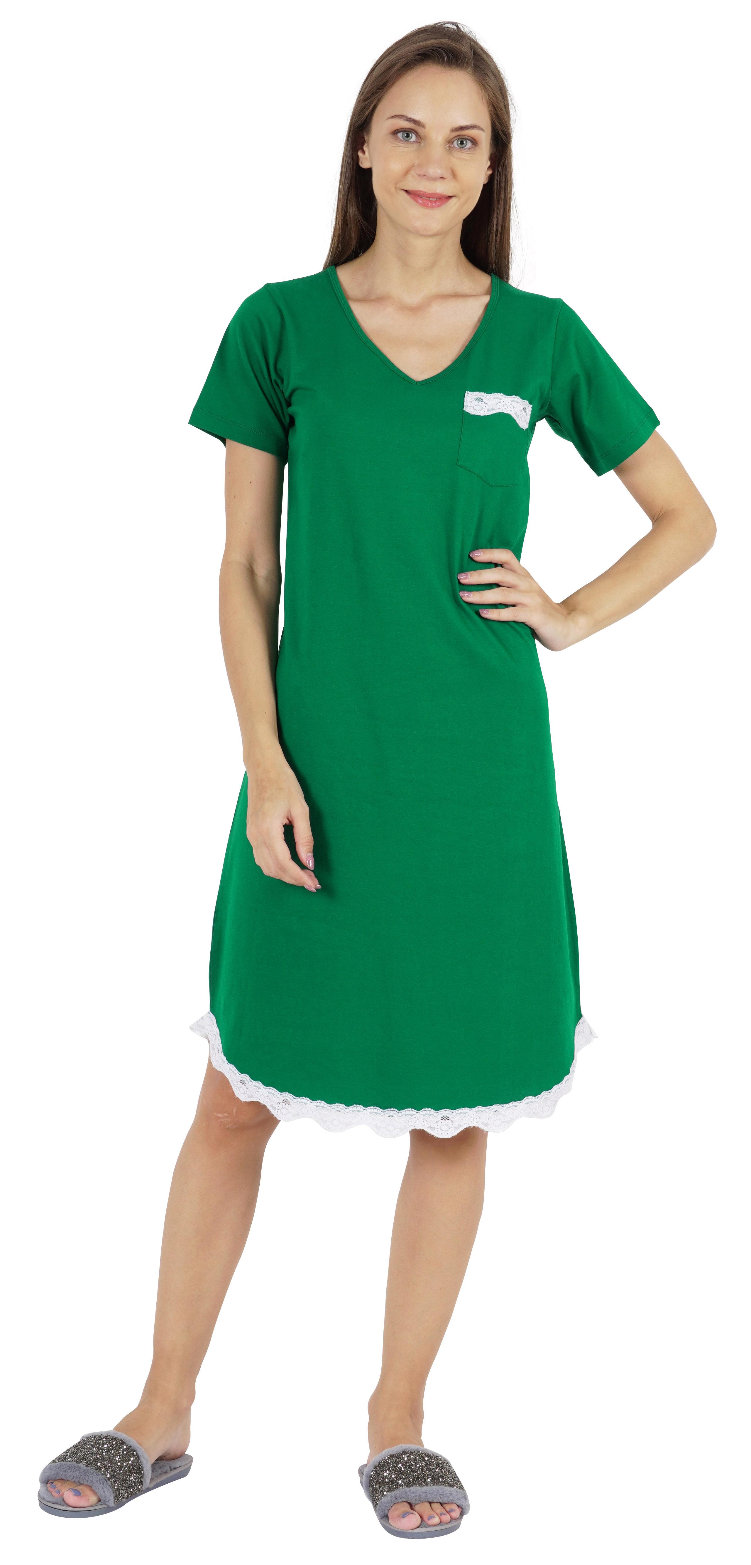 

Inkmeso Ночная рубашка для женщин Сексуальное кружевное платье для сна Мягкая одежда для сна L зелёный