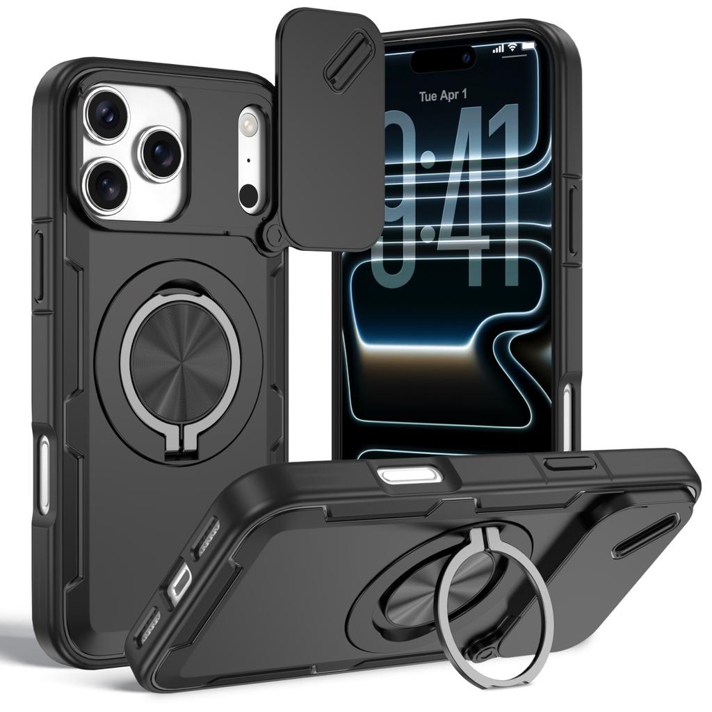 Applicable To iPhone17ProMax Warrior Magnetic Mobile Phone Case Apple 16Pro Window Push Holder 15 Protective Case