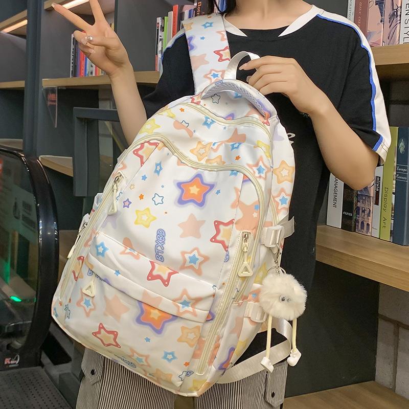 Schoolbag Children Elementary School Girls High Value Ins Large Capacity High School Printed Backpack