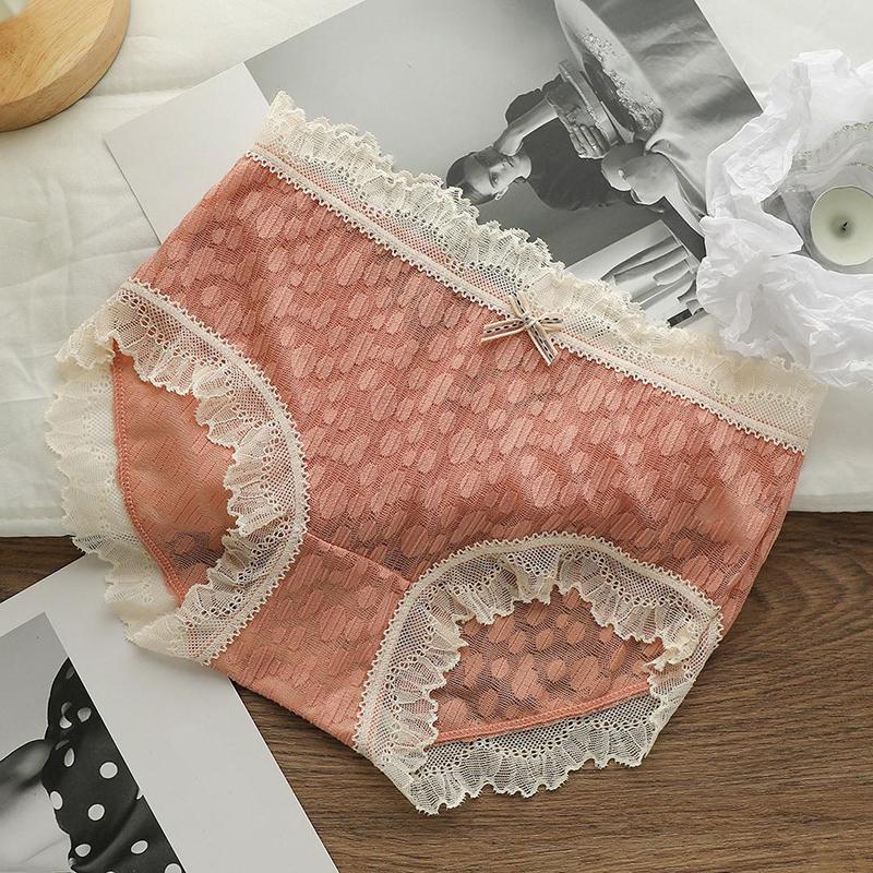 Spitze, ultradünn, sanfte Farbe, reine Baumwolle, atmungsaktiv, coole Slips für Damen