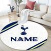 Custom Name,Tottenham Hotspur pattern round rug,Carpet Rug for Living Room Bedroom Playroom ,Non-slip Floor Mat,Holiday Gifts and Birthday Gifts.