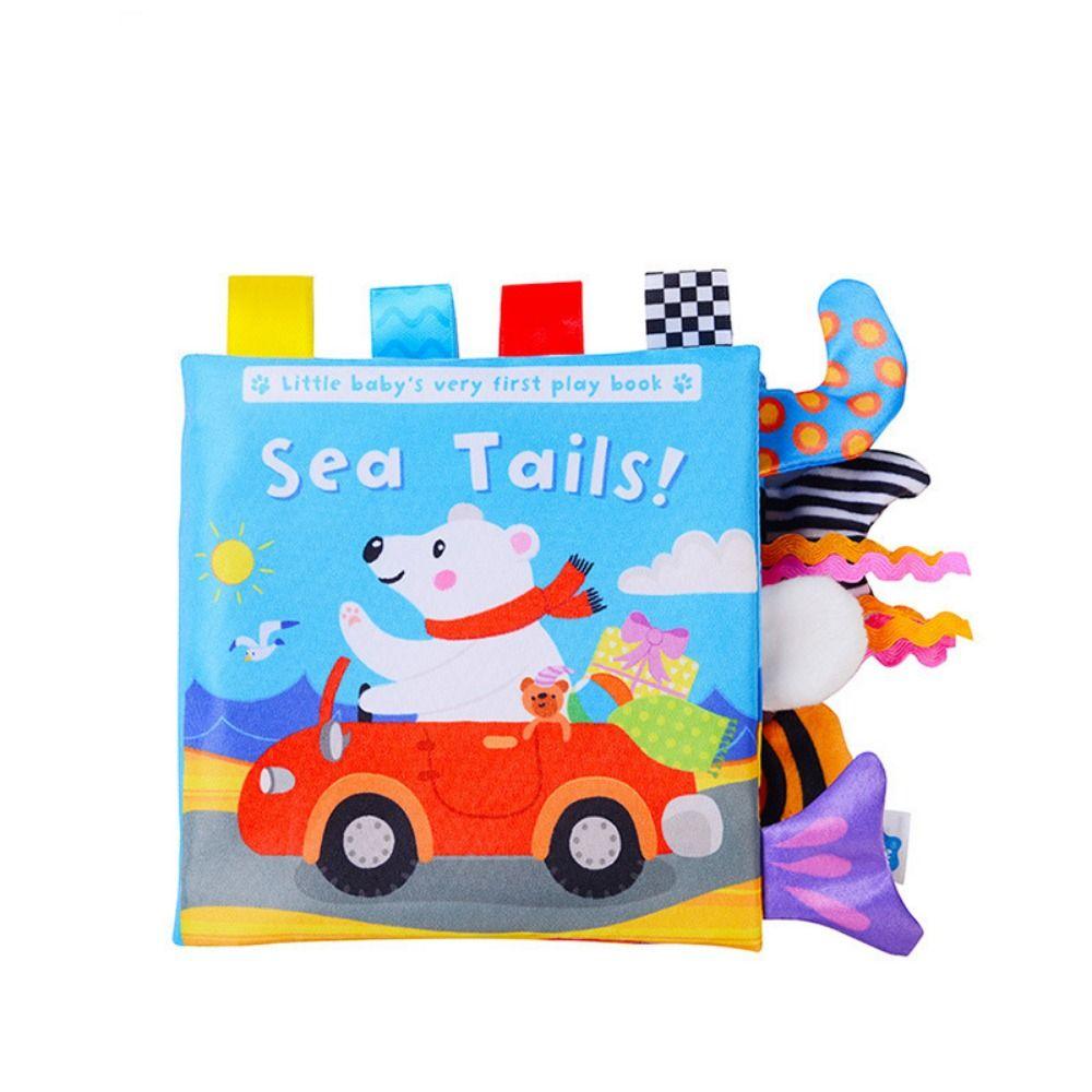 Animals Tail Baby Cloth Book Sound Paper Baby Early Learning Toy Kids Cloth Book Learning Cognize