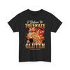 Cat I Refuse To Tolerate Gluten Funny Meme Humor Cat Lover Unisex 100% Cotton T-shirt Mens Tees Top
