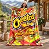 Cheetos Hot Snack Custom Name Flannel Blanket Personalized Soft Warm Plush Throw Blanket Customized Gift for Family Friends