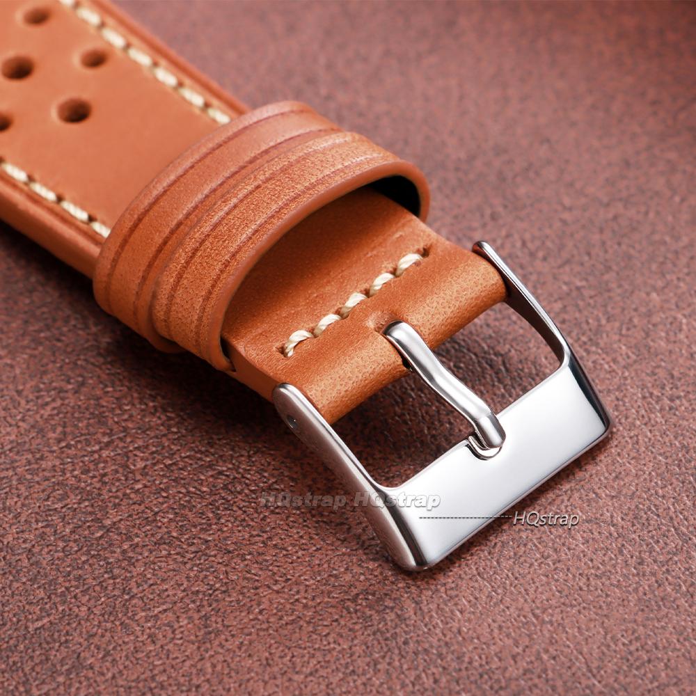 Handgefertigtes atmungsaktives Rindsleder-Uhrenarmband 18mm 20mm 22mm für Seiko für Omega Vintage Herren-Armband Uhrenarmband Zubehör