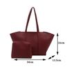 Minimalist Tote Bag Set Letter Printed PU Zipper Closure Shoulder Bag For Women Shopping and Daily Use