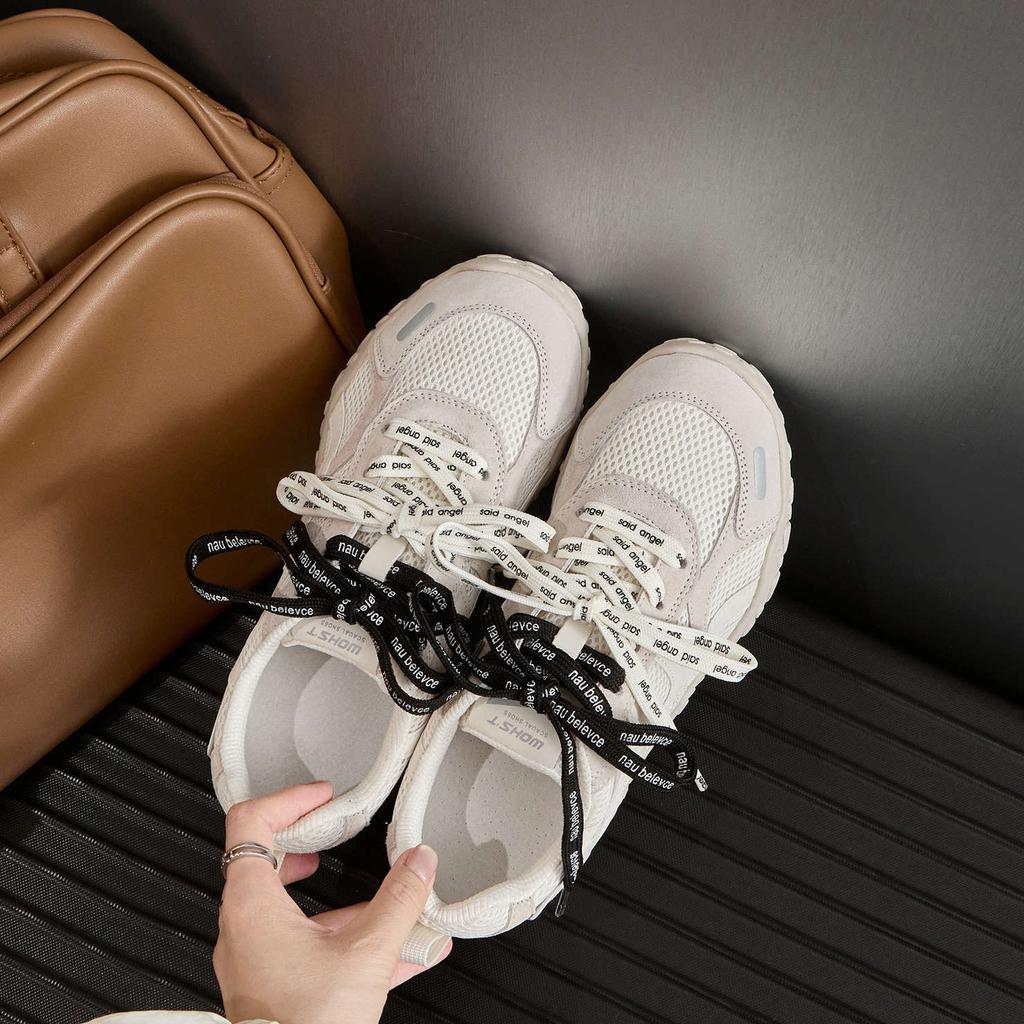 2025 Autumn New 7CM Heightening German Training Shoes Women's Shoes Mesh Thick-soled Breathable Casual Sports Shoes Forrest Gump Shoes