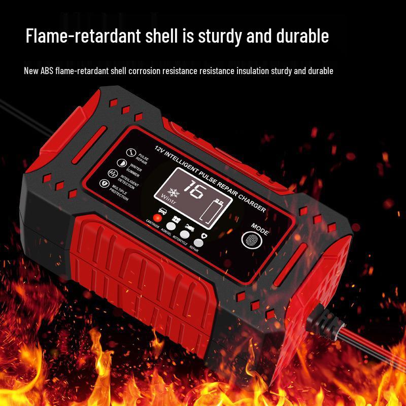12V Smart-Impulsladegerät für Auto- und Motorrad-Lithiumbatterien