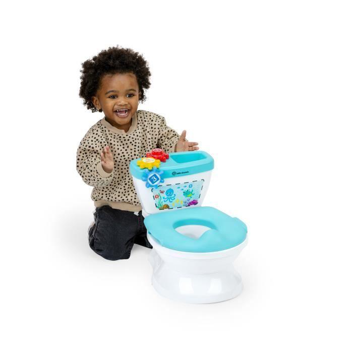 BABY EINSTEIN Mini Toddler Toilet with Included Toilet Seat Reducer, Musical Flush, Fun, Baby Gift