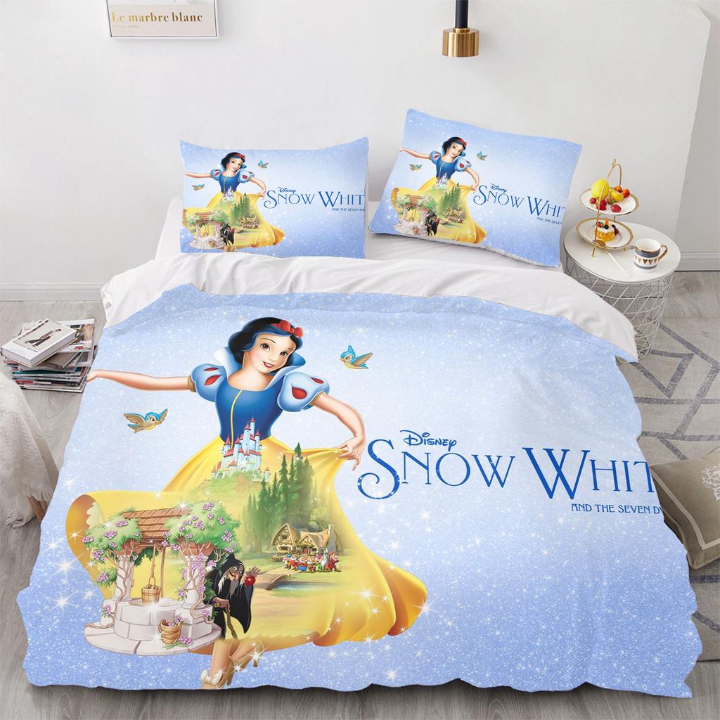 Snow White Anime Bedding Set Duvet Cover 100% Polyester Suitable For Children And Adults 3-Piece Set 1 Quilt Cover