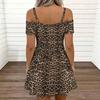 Women Spaghetti Strap Plus Size Dress Exotic Tropical Leaf Printed Loose Vacation Gown
