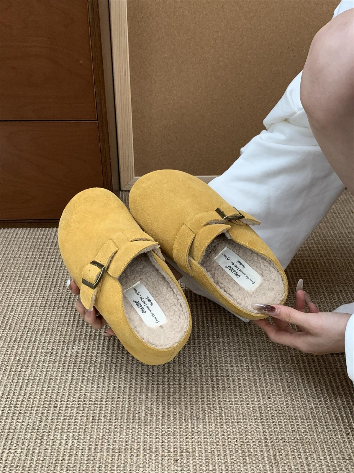 

The inner height is increased by 7cm, and the inner height is increased. Cowhide version! Thick-soled Birkenstock shoes for women s autumn 39 жовтий