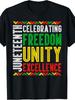 Celebrating Juneteenth 1865 African Freedom T-Shirt Vintage Casual Short Sleeve Crew Neck Printed T-Shirt Suitable for Daily Commute And Outdoor Activ