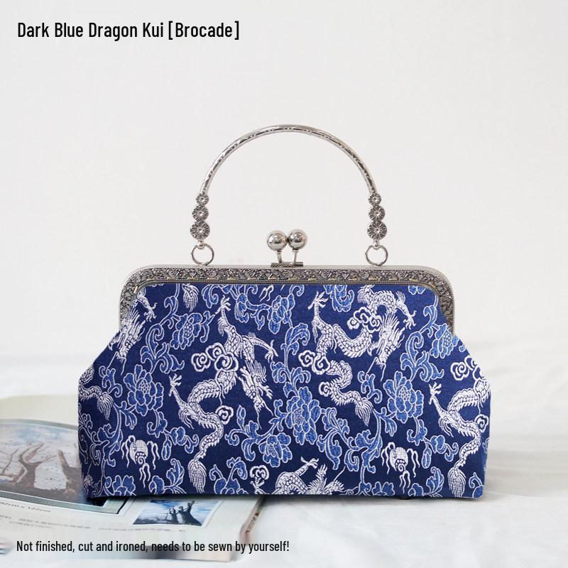 Short Style Handbag Material Kit - Handmade, Multiple Styles, Square Clasp Bag, Includes 20 Needles