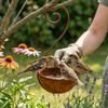 Rostige Metall-Hänge-Vogelschale Futterspender Große Kapazität Regenfest Vogel-Futterstation Rostfrei Offene Schalenform