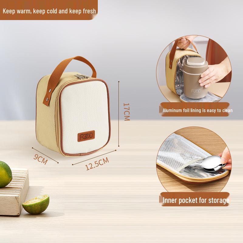 Nuovo Stile 2023 Tazza Termica Portatile con Coperchio, Cucchiaio e Manico per Ragazze - Ideale per Colazione, Porridge, Zuppa e Latte di Soia