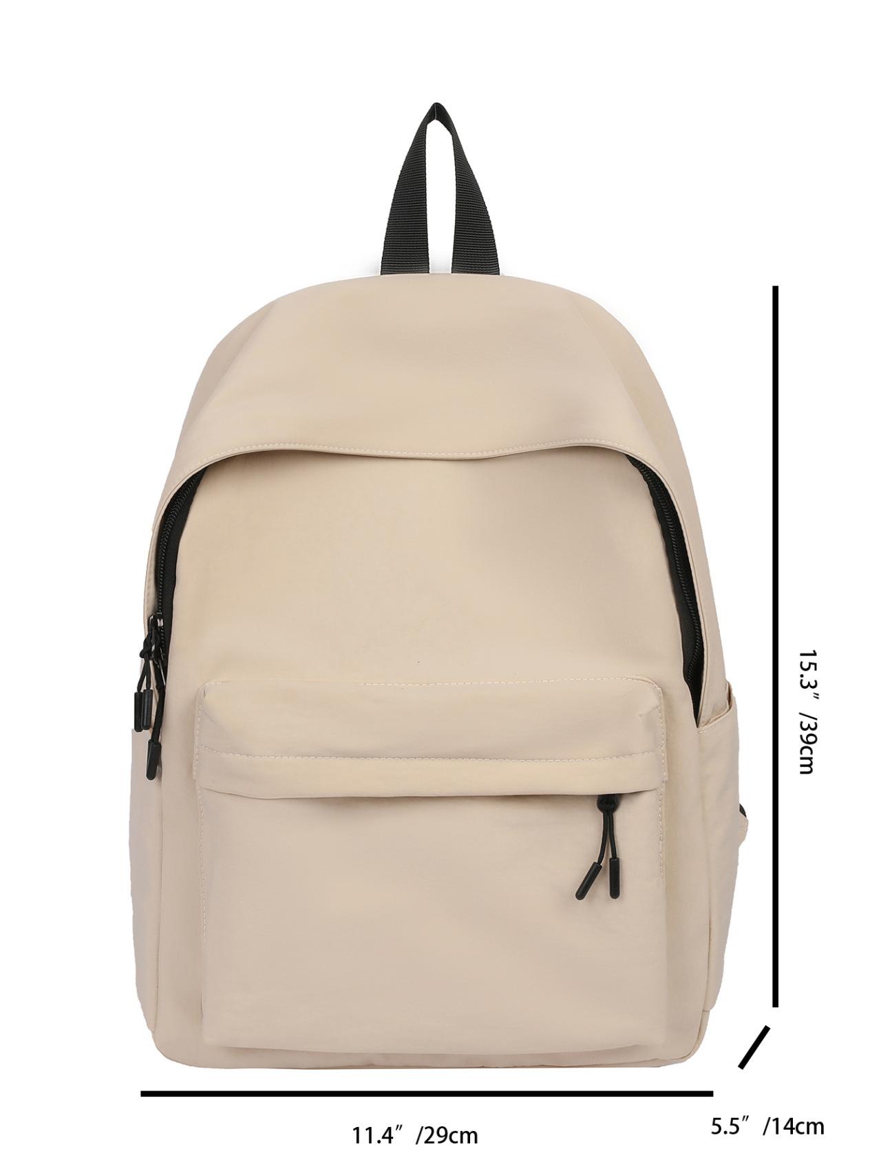

TS JYL laptop bag,INS Backpack Japanese School Bag Simple Solid Nylon Waterproof Student One size fits all белый