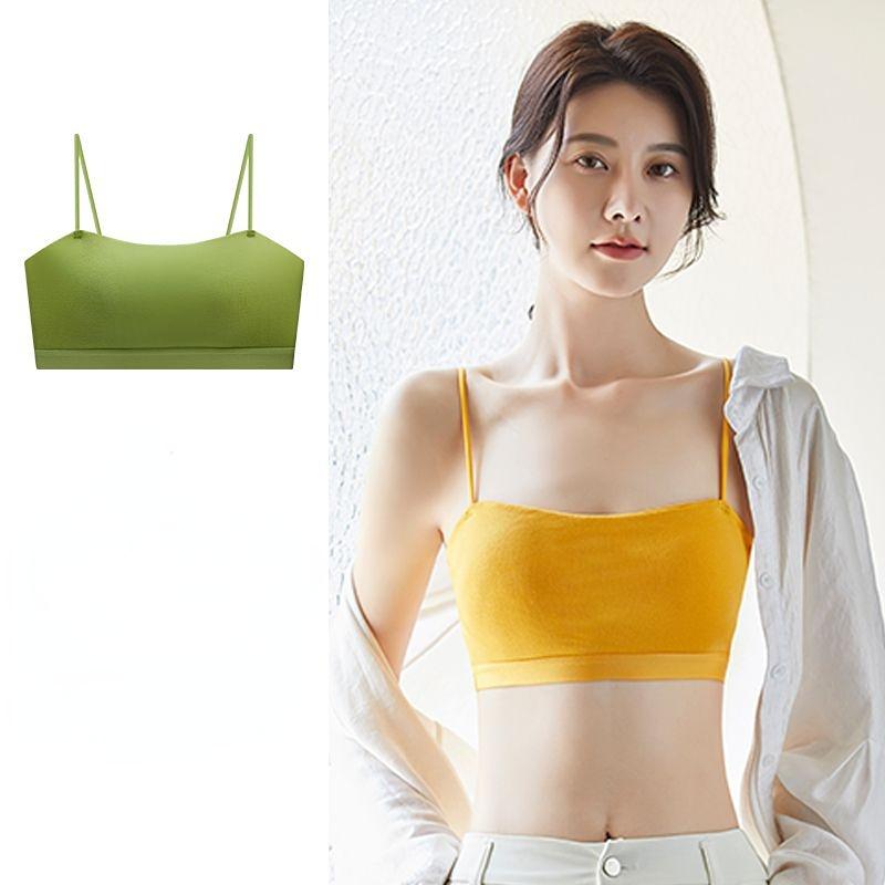 

Бесшовный топ женский модный укороченный топ женский топ-майсоль сексуальный жилет топы уличная одежда однотонный интимный шелк белье пуш-ап подушечки ONE SIZE чёрный