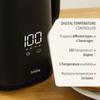 EBoil Bouilloire Électrique 1,7L Contrôleur de Température Numérique 45° à 100°C Briebe KT1175BLK 1500W Noir 04186