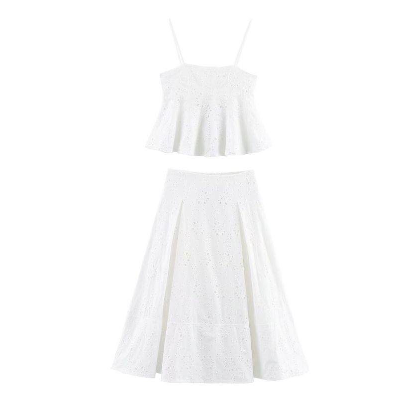 Kaslead New Women clothes Western Style Embroidery Wave Style Top Skirt 4786109 4786110