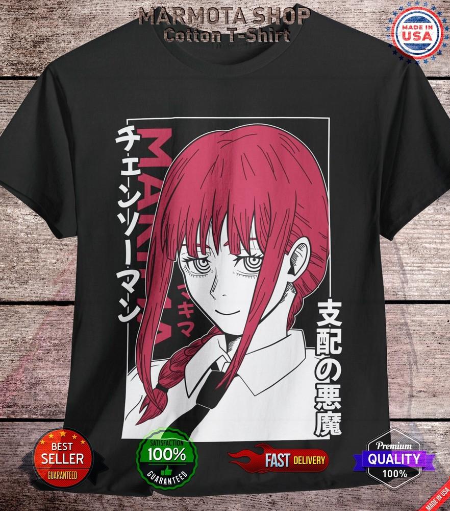 

Makima Chainsaw Man Shirt Anime Tee T-Shirt Pochita Horror Manga Otaku Denji CSM L