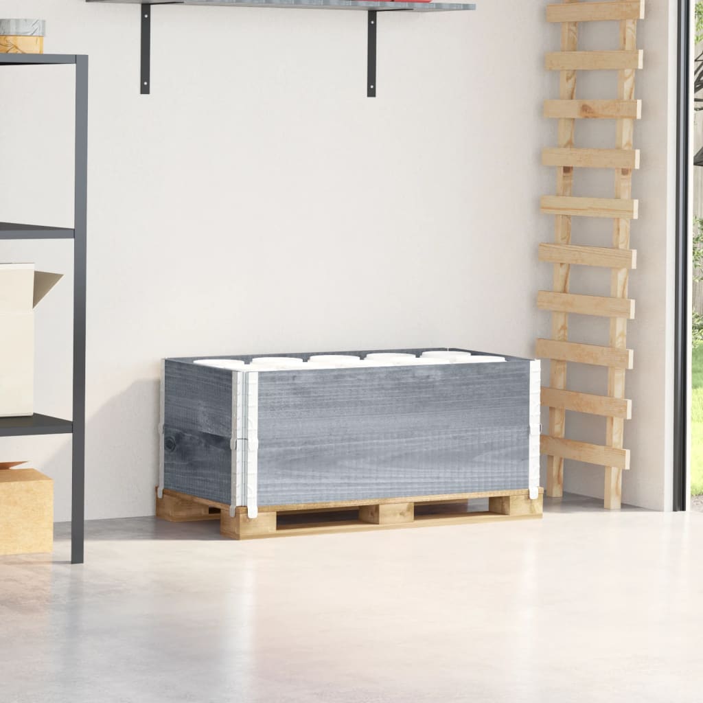 Pallet Top Frame Set 2 Pcs Gray 100 X 50 Cm Solid Pine Wood