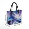  Marble Pattern Tote Bag Stylish Large Capacity Casual Shoulder Bag for Daily Use