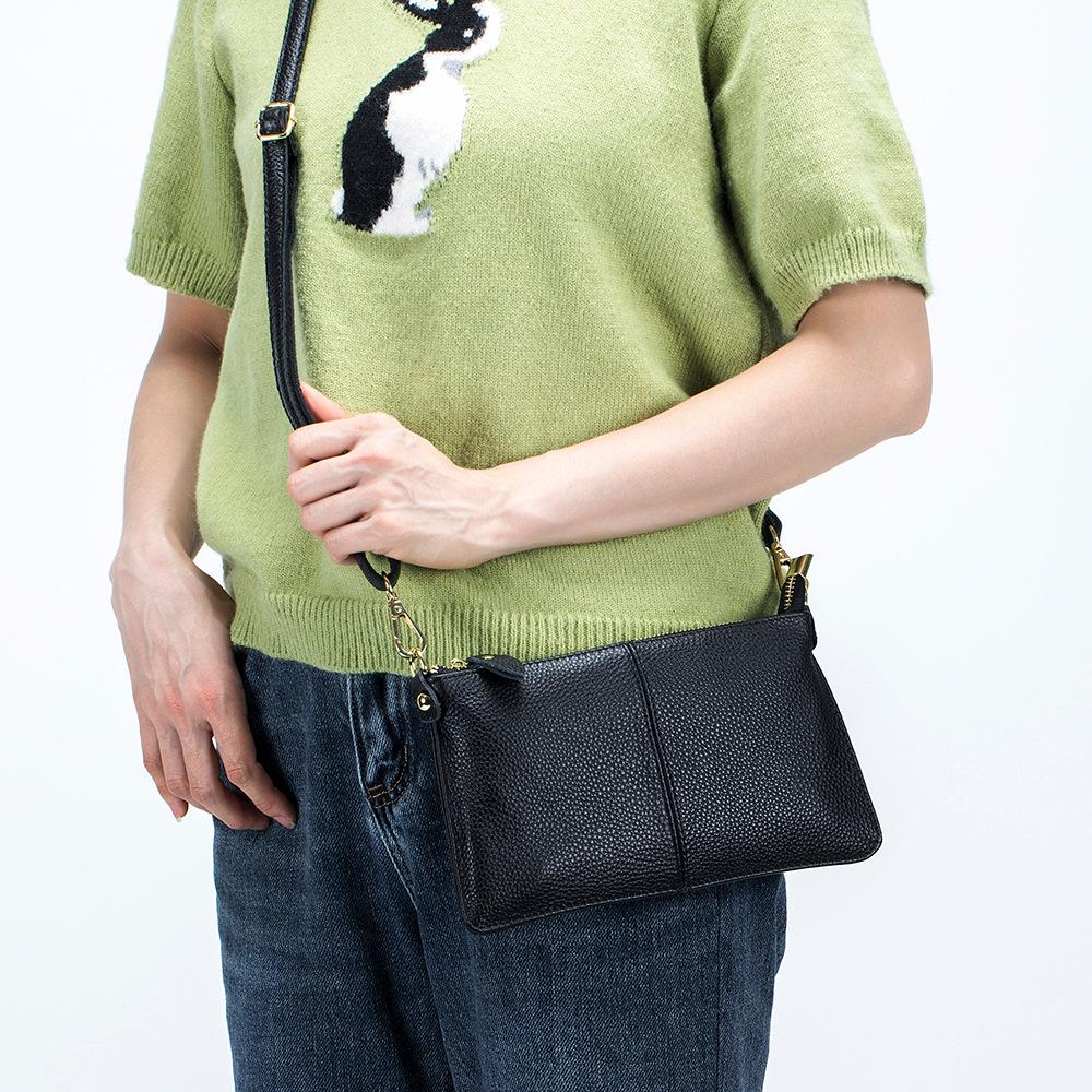 Women's Genuine Leather Crossbody & Clutch Bag: Soft Cowhide, Versatile Handbag