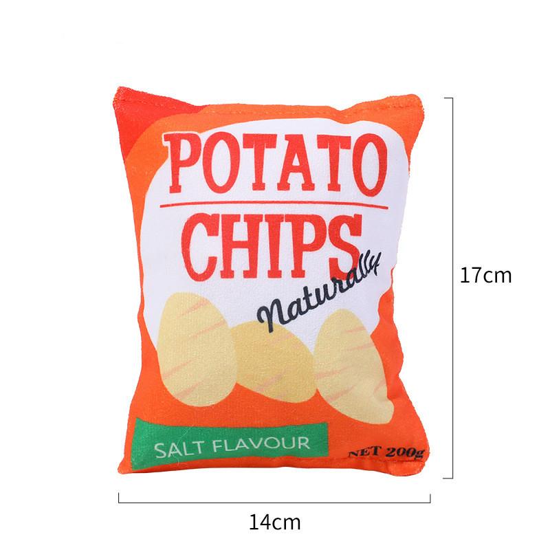 Funny Dog Toys Crisps Plush Filled Pets Squeaky Chew Toy Bite-resistant Sounding Paper Toys For Small Medium Pets Supplies