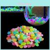 Artificial Stone Luminous Colored Resin Pebbles For Garden Fish Tank 10 Pieces/bag