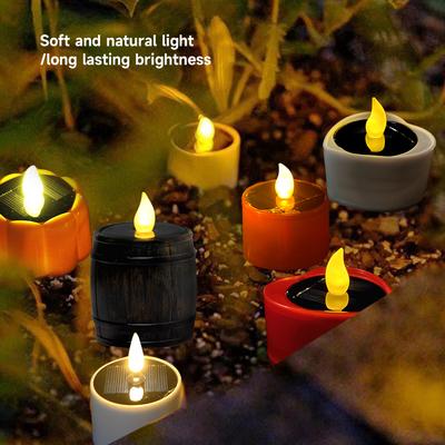 Homemory Solar Tea Lights Solar LED Flameless Candle Lamp Outdoor Waterproof Dusk To Dawn Lighting for Lantern Garden Decor