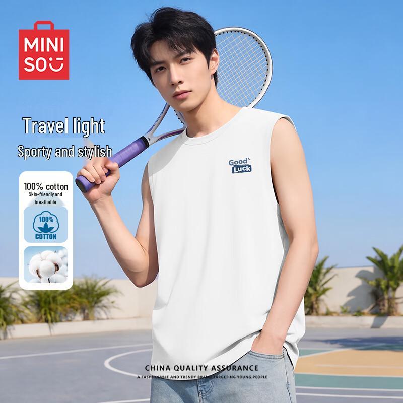 MINISO Men's Cotton Sleeveless Sport T-shirt Z