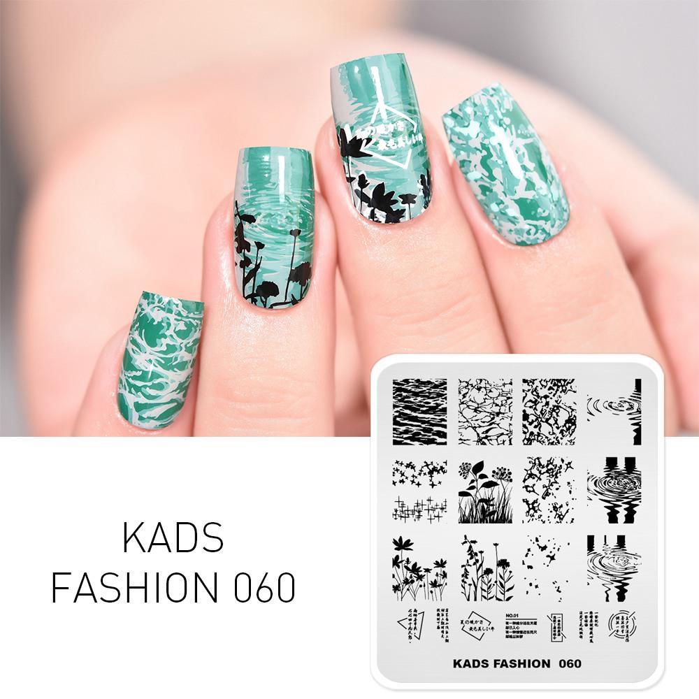 

KADS Fashion 060 штамп для дизайна ногтей озеро водная рябь цветок изображение шаблон трафарет для DIY ногтей 3D печать маникюрные инструменты