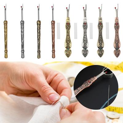 Vintage Stainless Steel Handle Craft Thread Cutter Seam Ripper Stitch Unpicker CrossStitch Sewing Thread Remover Needlework Tool