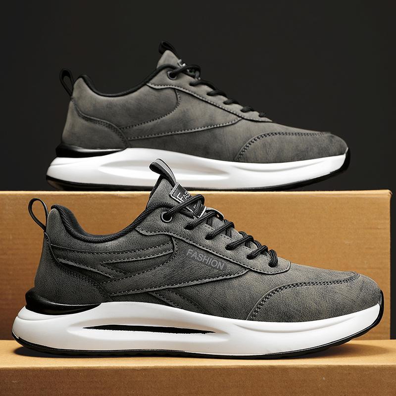 Fashion Labor Protection Men's Shoes Autumn Construction Site Work Wear-resistant Leather Work Men's Sports and Leisure Shoes