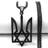 Collana Ciondolo Emblema Nazionale Ucraino per Donne Uomini Acciaio Inossidabile Stella di David Esagramma Gioielli Ucraini 3211NS02