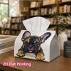 1pc, 2D Flat Printing, Tissue Box with Colorful French Bulldog Patch Pattern, Suitable for Home, Car, And Party Decoration Tissue Holder, Perfect for 