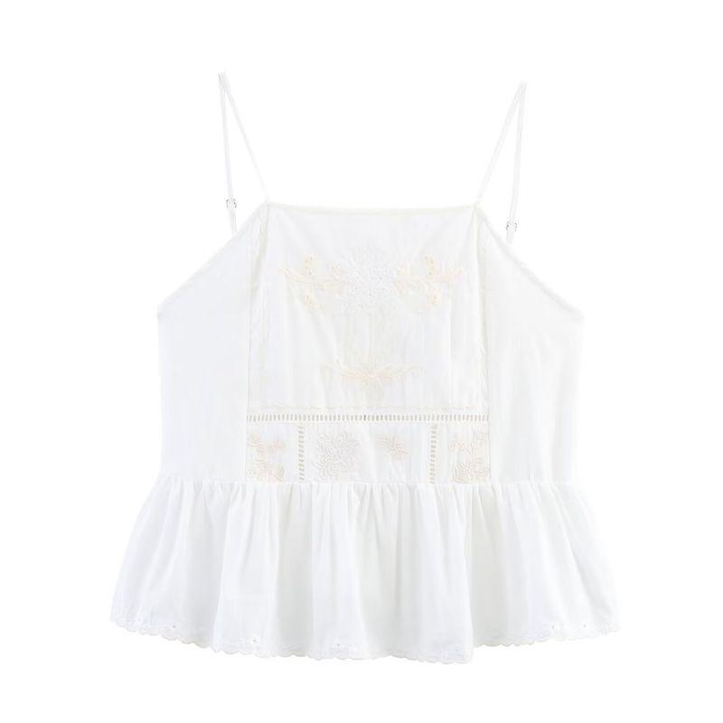 Kaslead New Women Clothes Western Style Fashion Bowknot Decoration Embroidery Flower Top 0881049