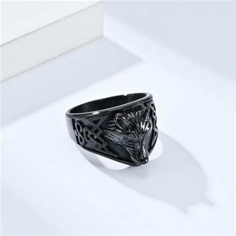Celtic Wolf Ring Men Women Adjustable Open Band Vintage Nordic Retro Animal Jewelry
