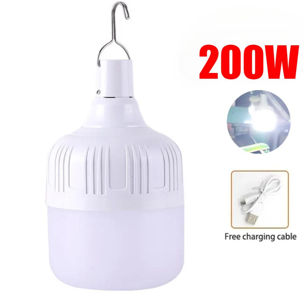 Portable Outdoor BBQ Camping Lights USB Rechargeable lamp LED Emergency Bulb Hook High Power Tents Lantern Night Lights Bulb