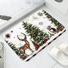 Christmas Pine,deer,and Owl Patterns,washable Door Mats for Christmas,suitable for Decorating Carpets In Corridors,bathrooms,hom