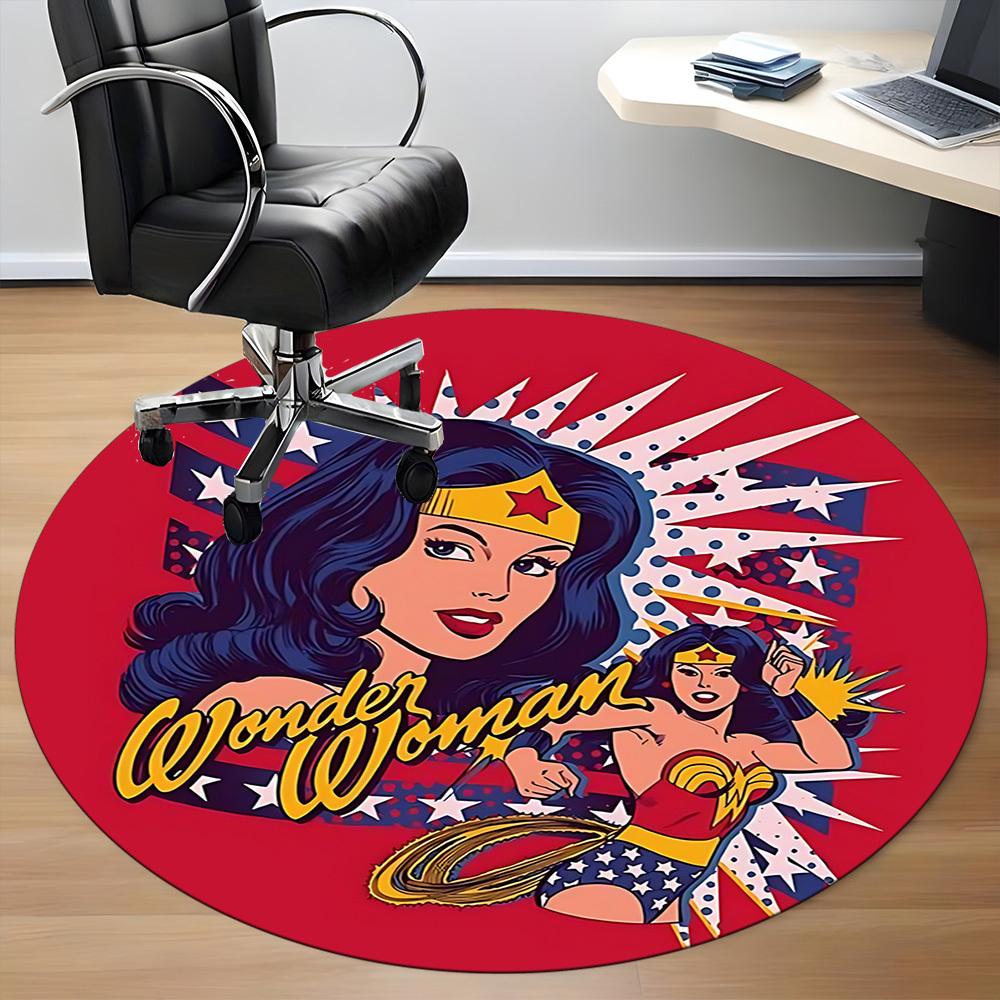 1pc Wonder Woman Office Round Area Rug, Under Office Chairs Bedroom Living Room Home Decor, Room Deco, Available in Various Sizes