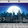 Superhero City Full Moon Backdrop for Kids Birthday Party Decorations