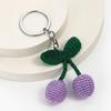 Unique Cherry Charm Pendant Sturdy Yarn Ornament Handmade Knitted Designs Accessory for Keychains and Personalize Gifts