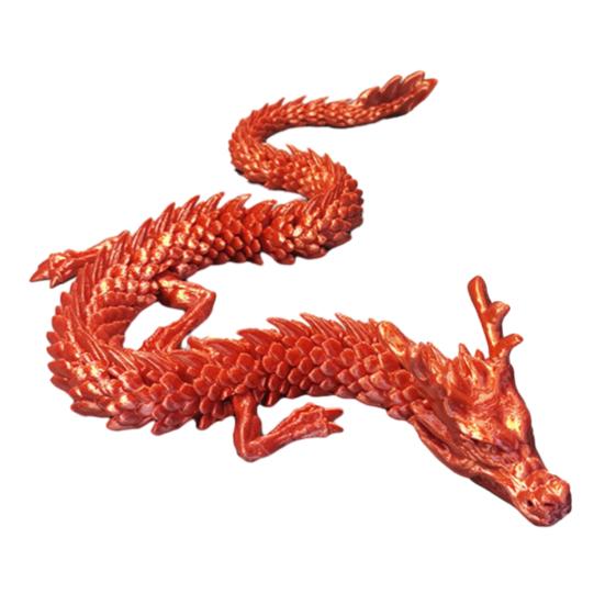 3D Printed Dragon Figure Action Toy Realistic Looking Vibrant Color Chinese Dragon