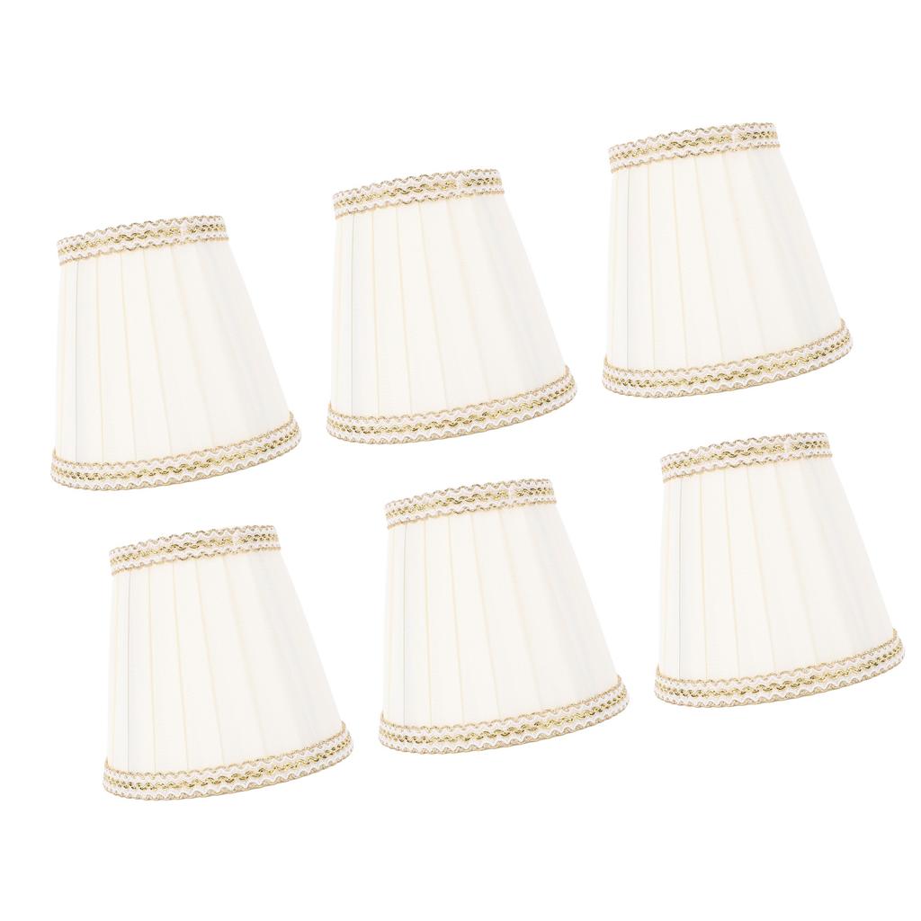 6 Pcs Fabric Lamp Shade Simple Pleated Universal Cloth Lampshade for Floor Table Lamps