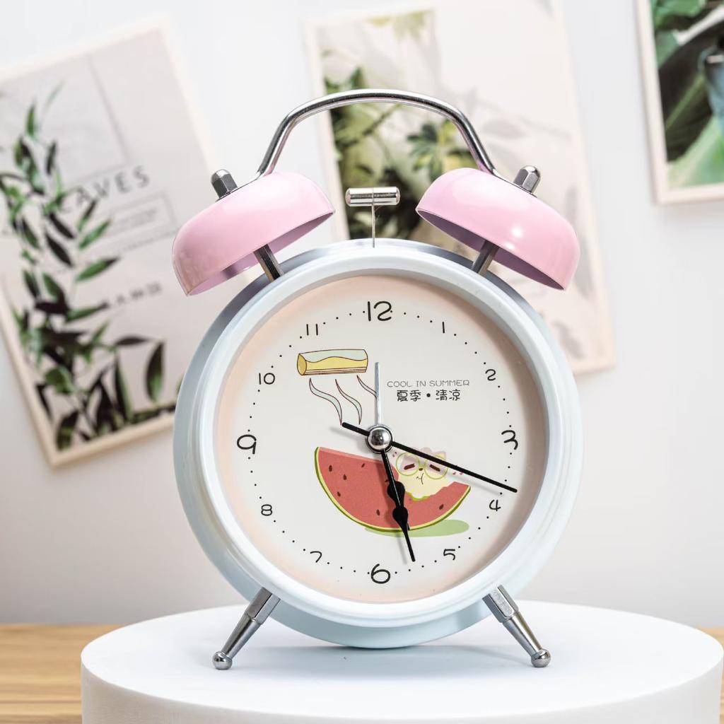 Large Metal Alarm Clock Creative Student Gift Set Clock Children's Home Smart Bedside Tabletop Ornament Clock