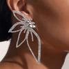 Stonefans Rhinestone Wing Shape Earrings for Women Personality Bride Party Zircon Crystal Flower Earring Wedding Jewelry